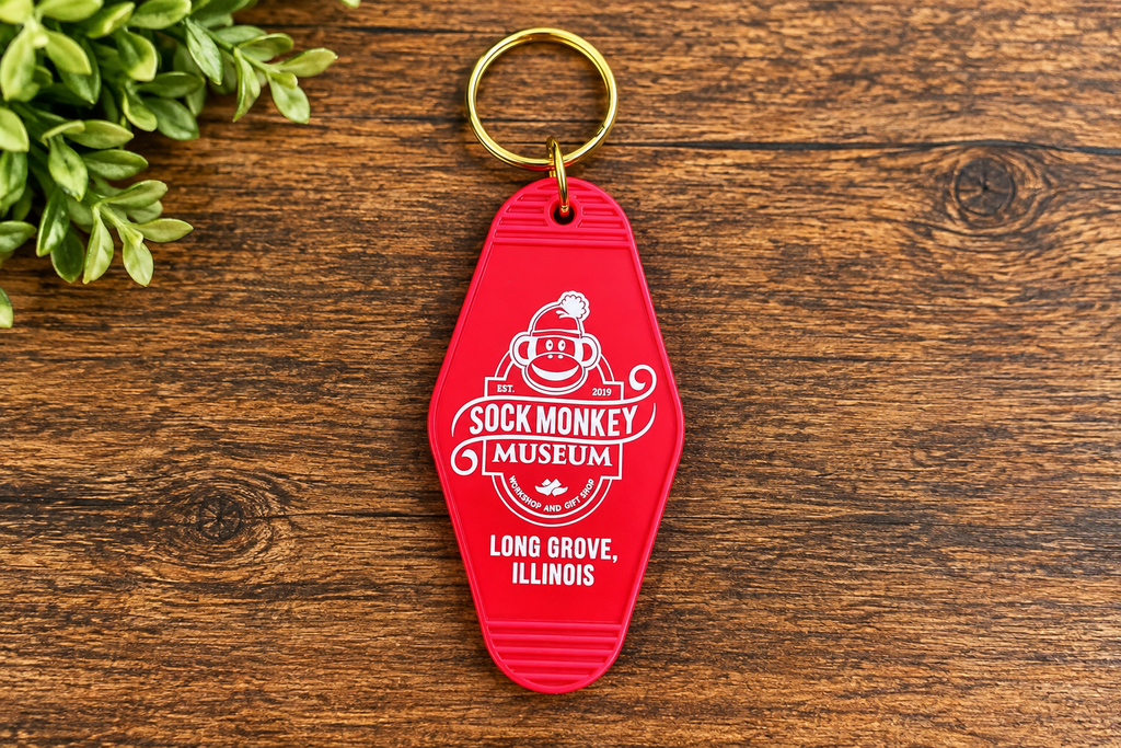 Sock Monkey Museum Vintage Motel Key Tag
