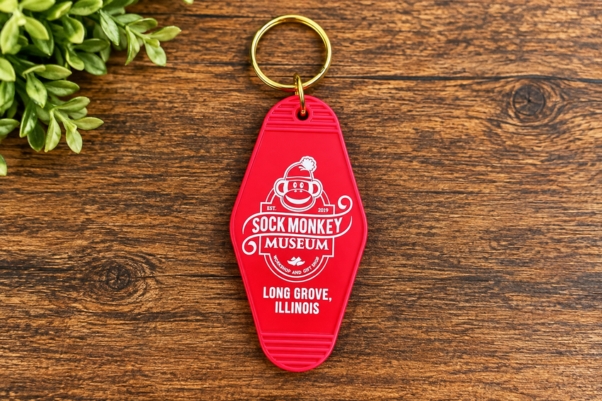 Sock Monkey Museum Vintage Motel Key Tag