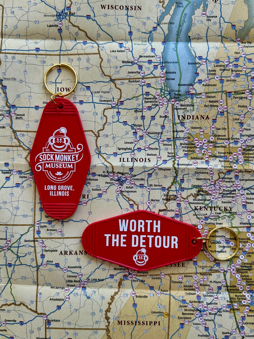 Sock Monkey Museum Vintage Motel Key Tag