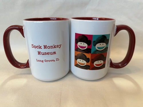 15 oz. White/Burgundy Two-Tone Mug
