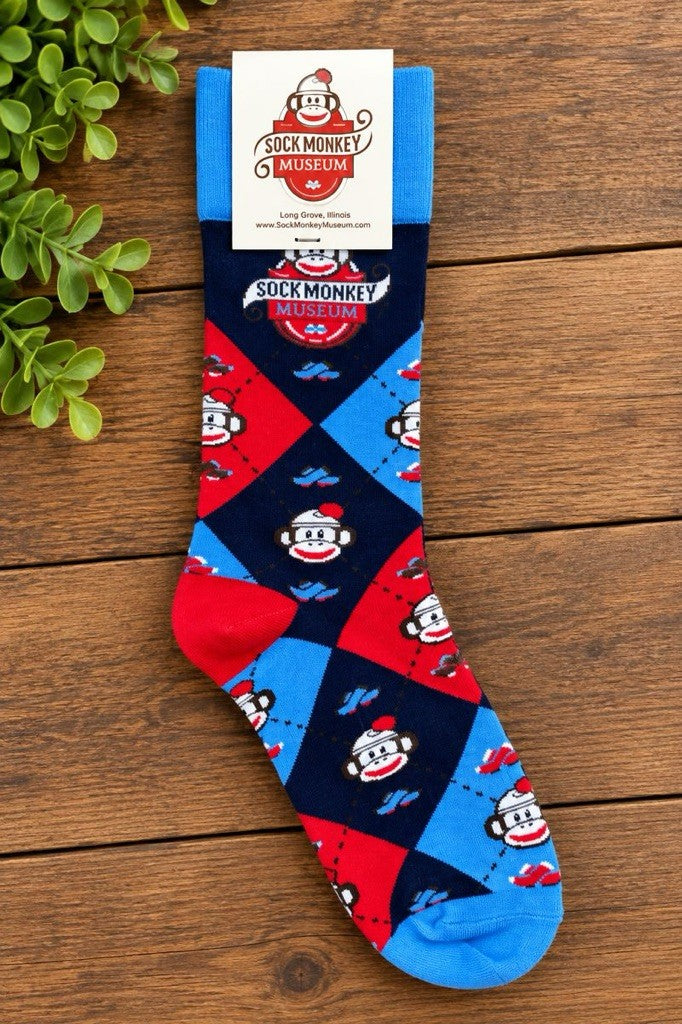 Custom Argyle Socks  with Sock Monkey Museum logo