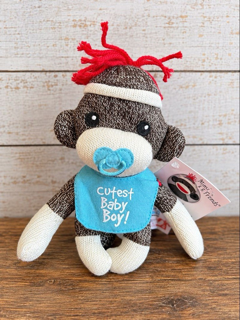 Plush 8” Cutest Baby Boy Sock Monkey
