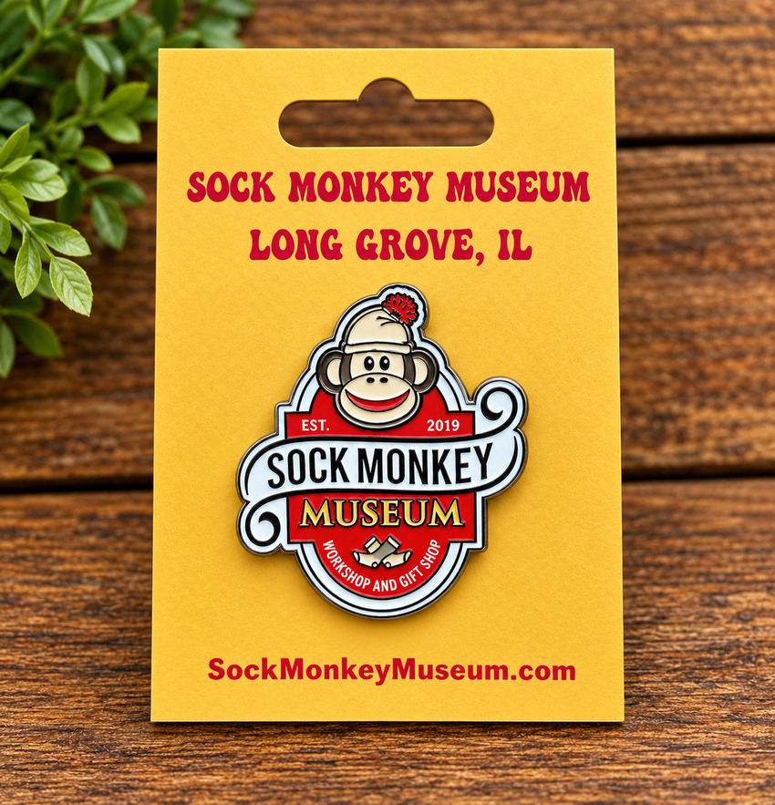 SOCK MONKEY MUSEUM ENAMEL PIN