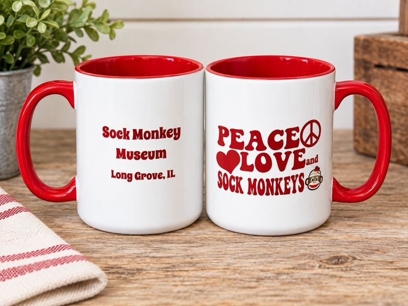 15 oz. White/Red Two-Tone Mug