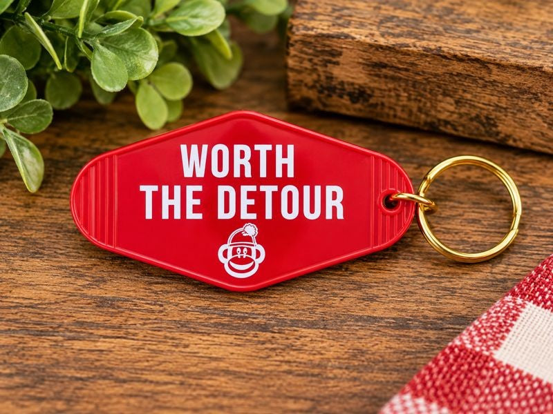 Sock Monkey Museum Vintage Motel Key Tag