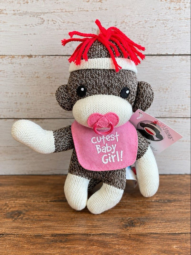 Plush 8” Cutest Baby Girl Sock Monkey