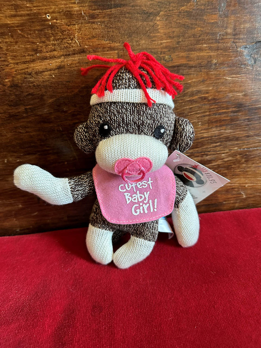 Plush 8” Cutest Baby Girl Sock Monkey