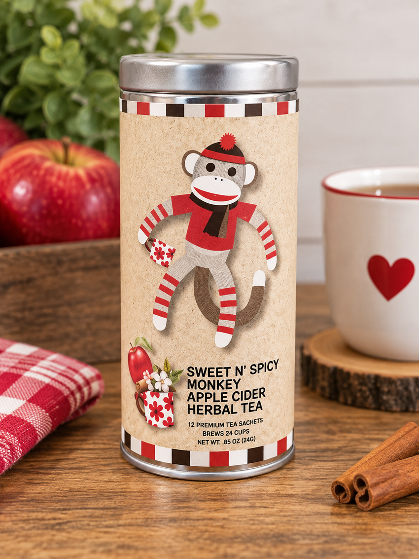 Sweet n’ Spicy Monkey Apple Cider Herbal Tea Tin