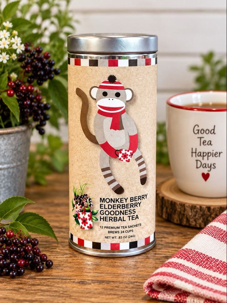Monkey Berry Elderberry Tea Tin