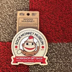 Sock Monkey Museum - Banner Logo Wooden Magnet