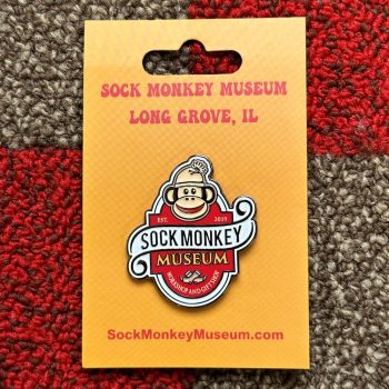 Sock Monkey Enamel Lapel Pin